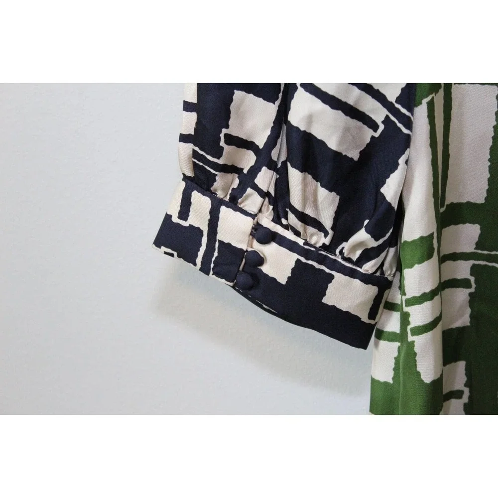 ✨2/$20 Anthropologie Maeve 100% Silk Abstract Shift Dress 4 Resort Vacation Mod - Picture 8 of 12